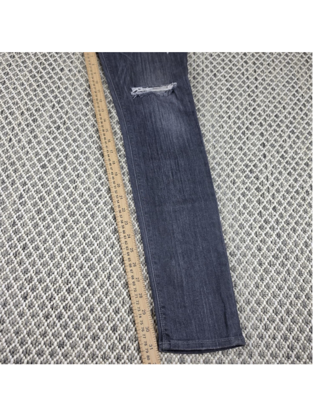 Hudson Jeans Women’s Size 29 Gray Distressed Skinny Stretch Denim USA Made - Picture 10 of 12